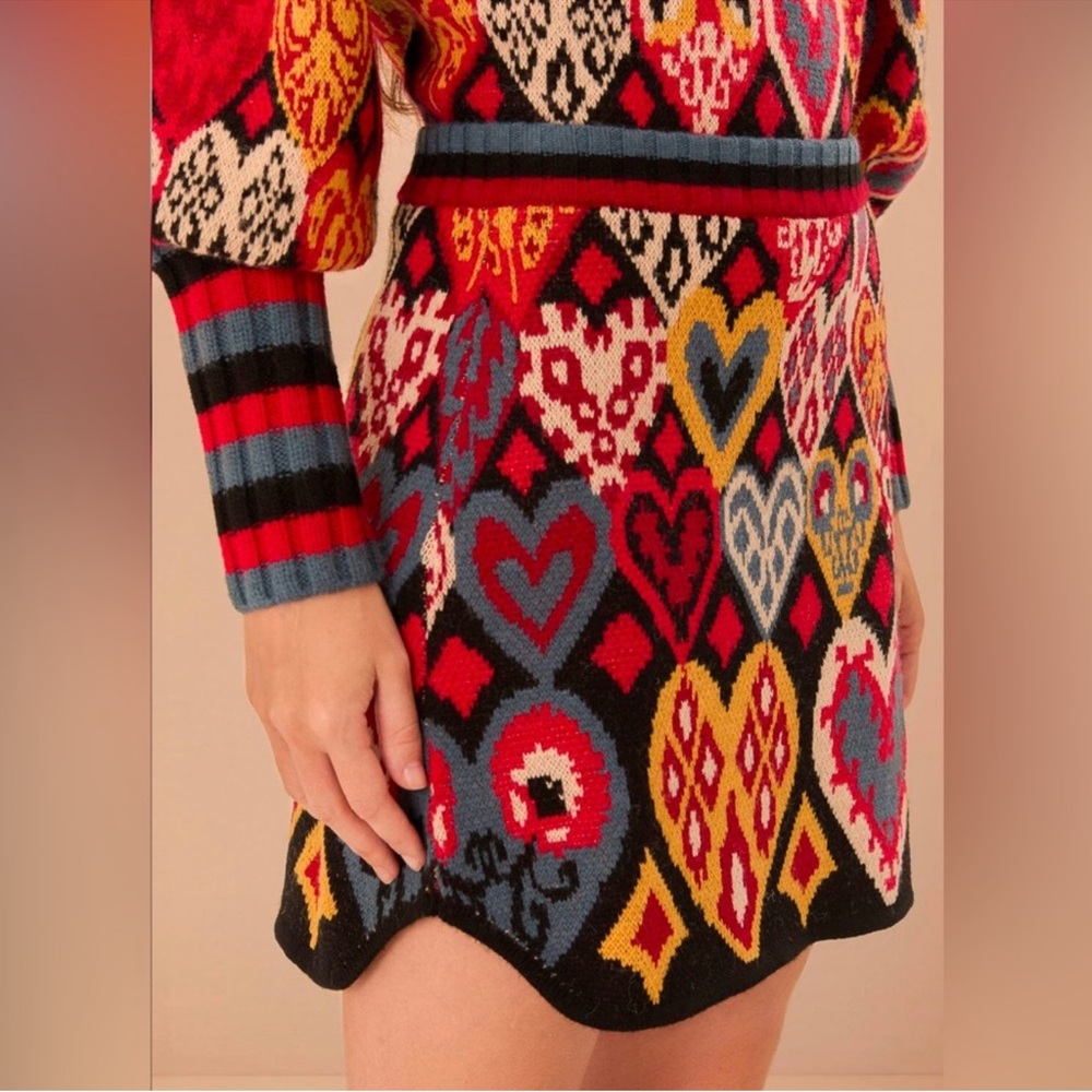 FARM Rio Multicolor Heart Pattern Mini Skirt - Picture 5 of 7